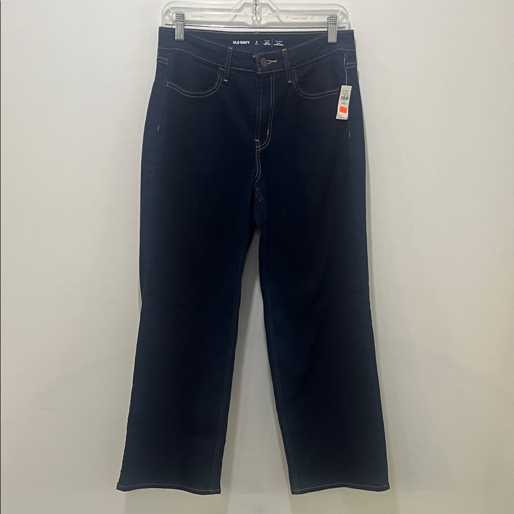 Old Navy Women's Straight Leg Jeans in Deep Blue